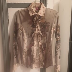 Save the Queen Desigual Beige Artistic Blouse